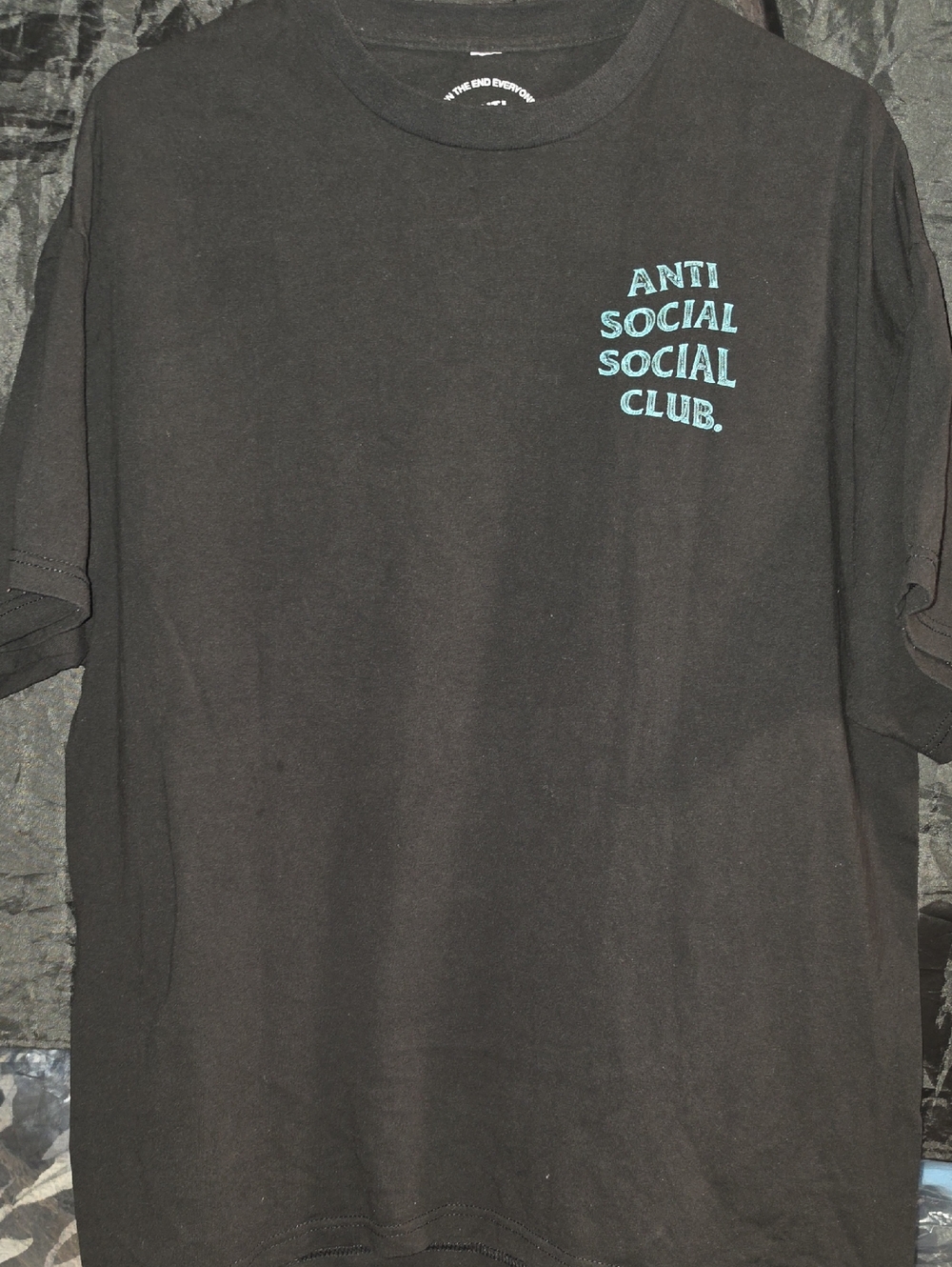 Anti Social Social Club Black Tee with Teal Logo